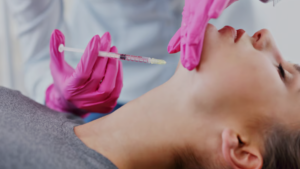 Double chin treatment in beauty aesthetics